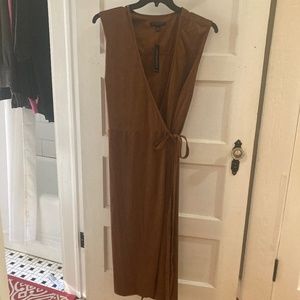 Faux suede wrap jumper